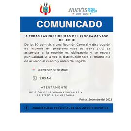 Comunicado ProgramaVasoDeLeche